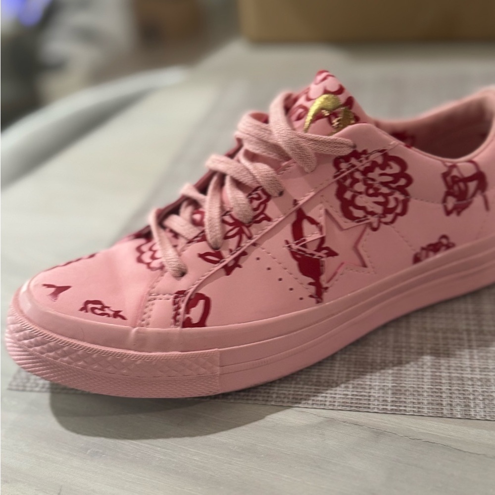 Converse and Bandalu Collab - Pink Floral Sneakers